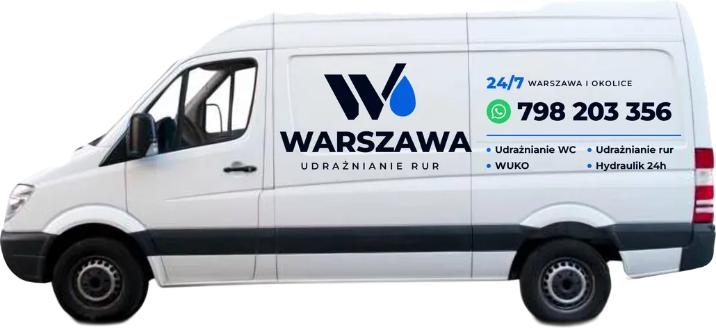 Samochód serwisowy Warszawa Udrażnianie Rur, udrażnianie WC i rur 24/7